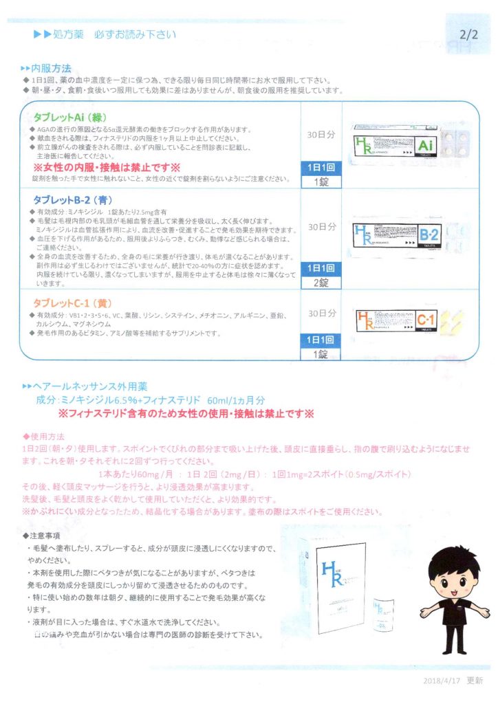 HRヘアルネッサンス｜服用説明書